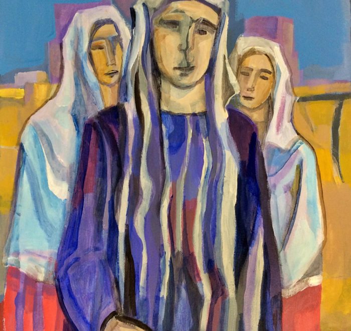 Family from the Jordan Valley,a painting by Abed Abdi