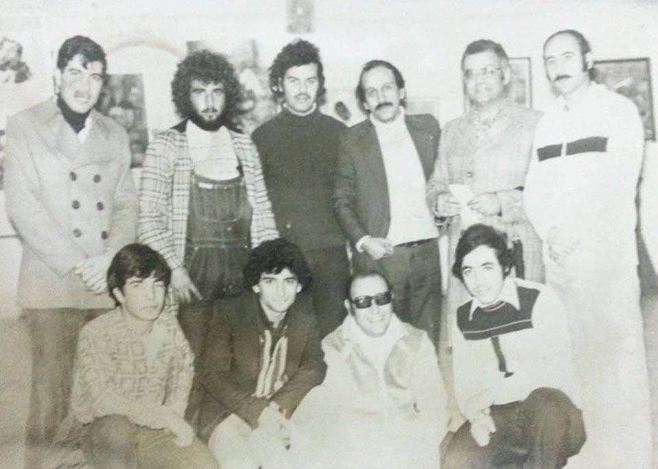 Abed Abdi with his art students, 1978