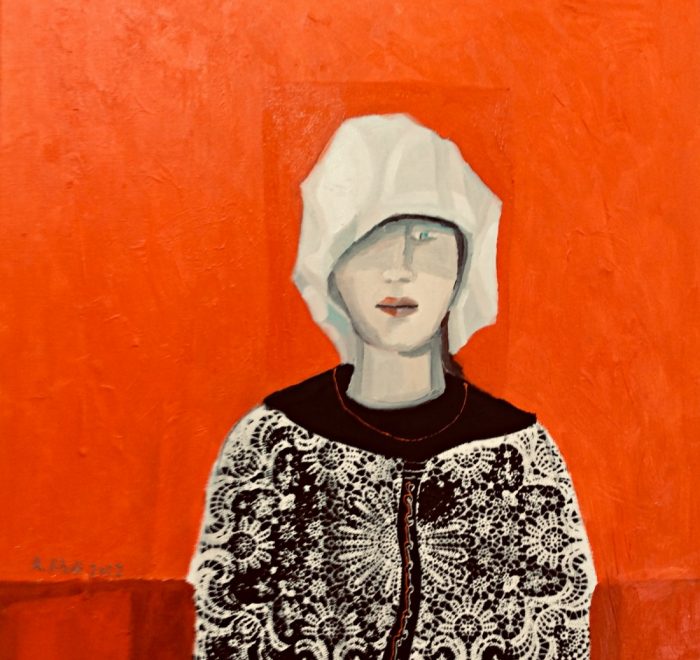 Woman from The Handmaid's Tale, artwork by Abed Abdi, 2023